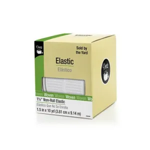 1.5" Non-Roll Woven Elastic White  -- Dritz