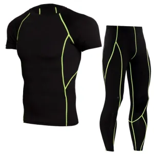 2019 New Compression Tracksuit Fitness Tight Sportswear Running Set T-shirt Leggings Men's Sportswear Demix Gym Sport Suit