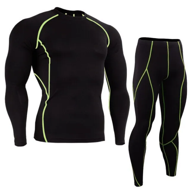 2019 New Compression Tracksuit Fitness Tight Sportswear Running Set T-shirt Leggings Men's Sportswear Demix Gym Sport Suit