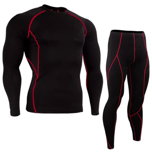 2019 New Compression Tracksuit Fitness Tight Sportswear Running Set T-shirt Leggings Men's Sportswear Demix Gym Sport Suit