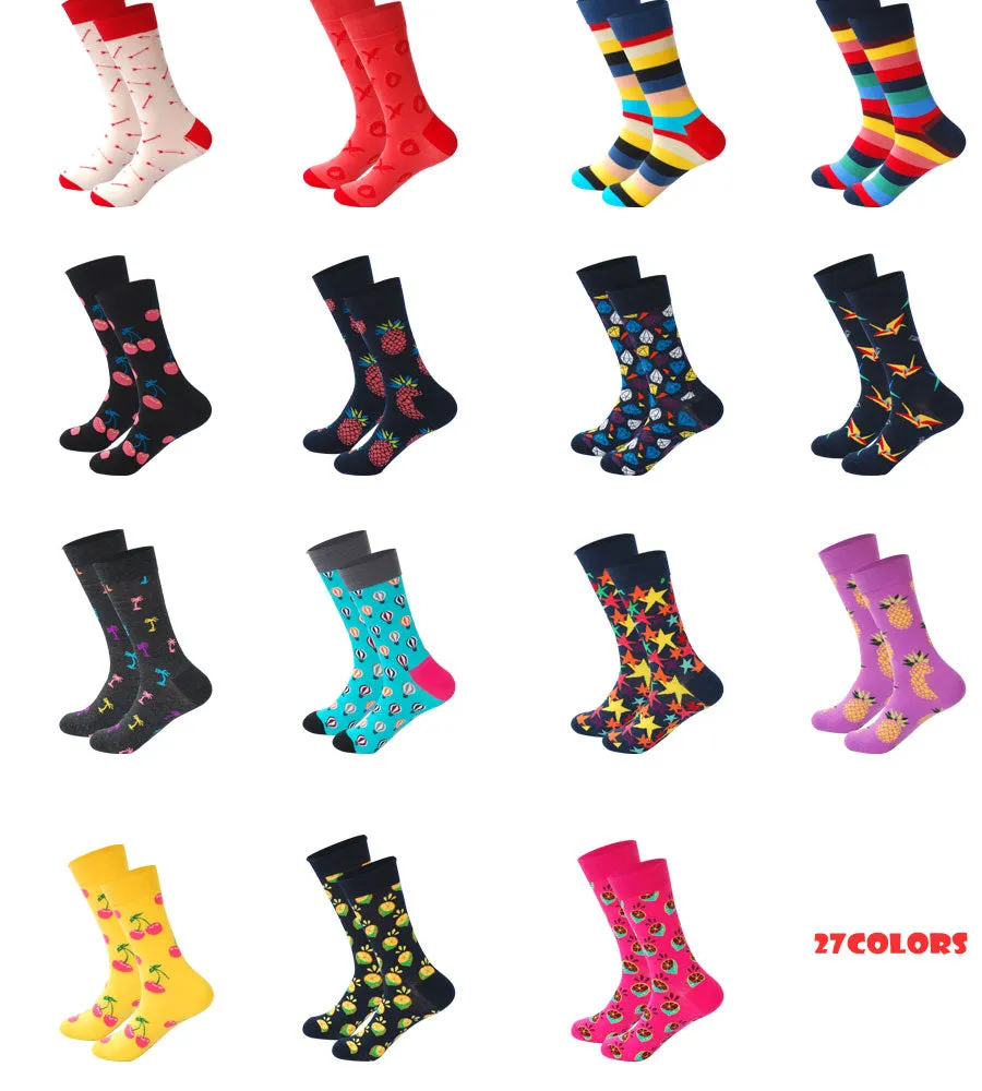 27 styles Striped Plaid Cotton Socks