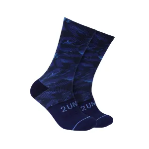 2UNDR Flex Printed Crew Sock - Blue Storm