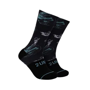 2UNDR Flex Printed Crew Sock - Space Golf Black