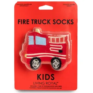 3D Packaged Crew Socks - Fire Truck - Red