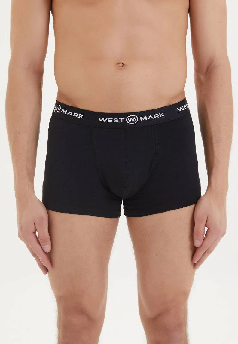 3'lü Lacivert Haki Mavi Desenli Rahat Fit Erkek Boxer Seti FOLLOW TRUNK
