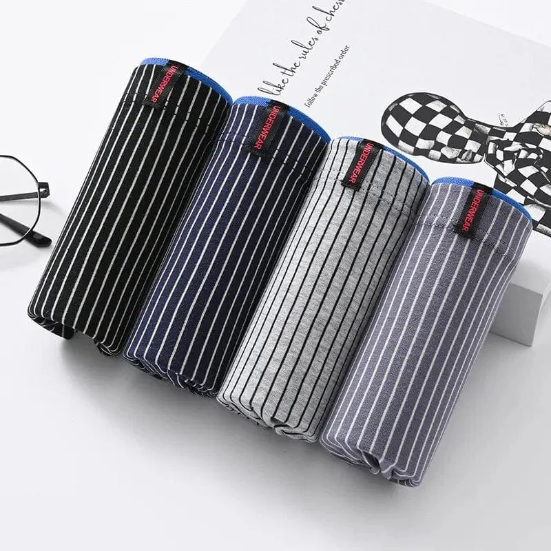 4-pack White Stripe Cotton Boxer Underwear