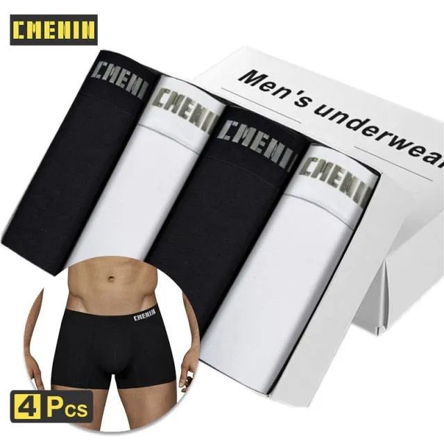 4pc/lot Boxershorts Men Boxers Male Underwear Man Panties Cotton Soft Short Boxer Mesh Mens Hombre Cueca Plus Size OR212
