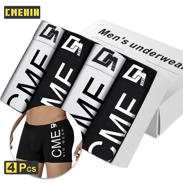 4pc/lot Boxershorts Men Boxers Male Underwear Man Panties Cotton Soft Short Boxer Mesh Mens Hombre Cueca Plus Size OR212
