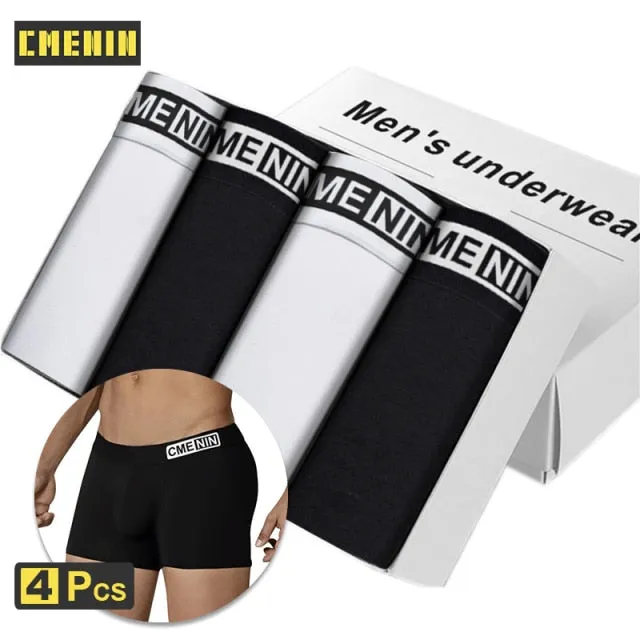 4pc/lot Boxershorts Men Boxers Male Underwear Man Panties Cotton Soft Short Boxer Mesh Mens Hombre Cueca Plus Size OR212