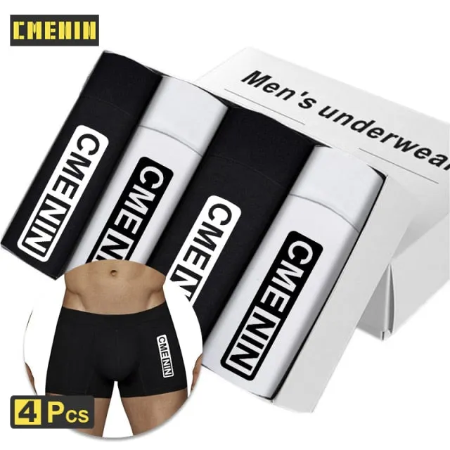 4pc/lot Boxershorts Men Boxers Male Underwear Man Panties Cotton Soft Short Boxer Mesh Mens Hombre Cueca Plus Size OR212