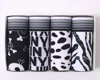 4Pcs/lot Hot Sexy Men Boxer Soft Breathable Underwear Men Lovely Cartoon Panties Print Man Boxershorts Homme Underpants