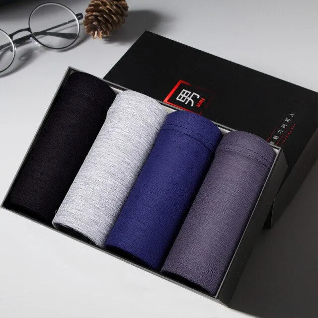 4pcs/lot Male Panties Men's Underwear Boxers Breathable Man Boxer Printed Underpants Comfortable Brand Shorts Herenonderbroek