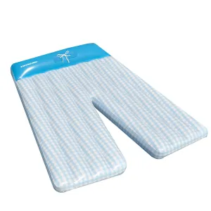 77.5" Inflatable Blue and White Checkered Board Shorts Double Lounge