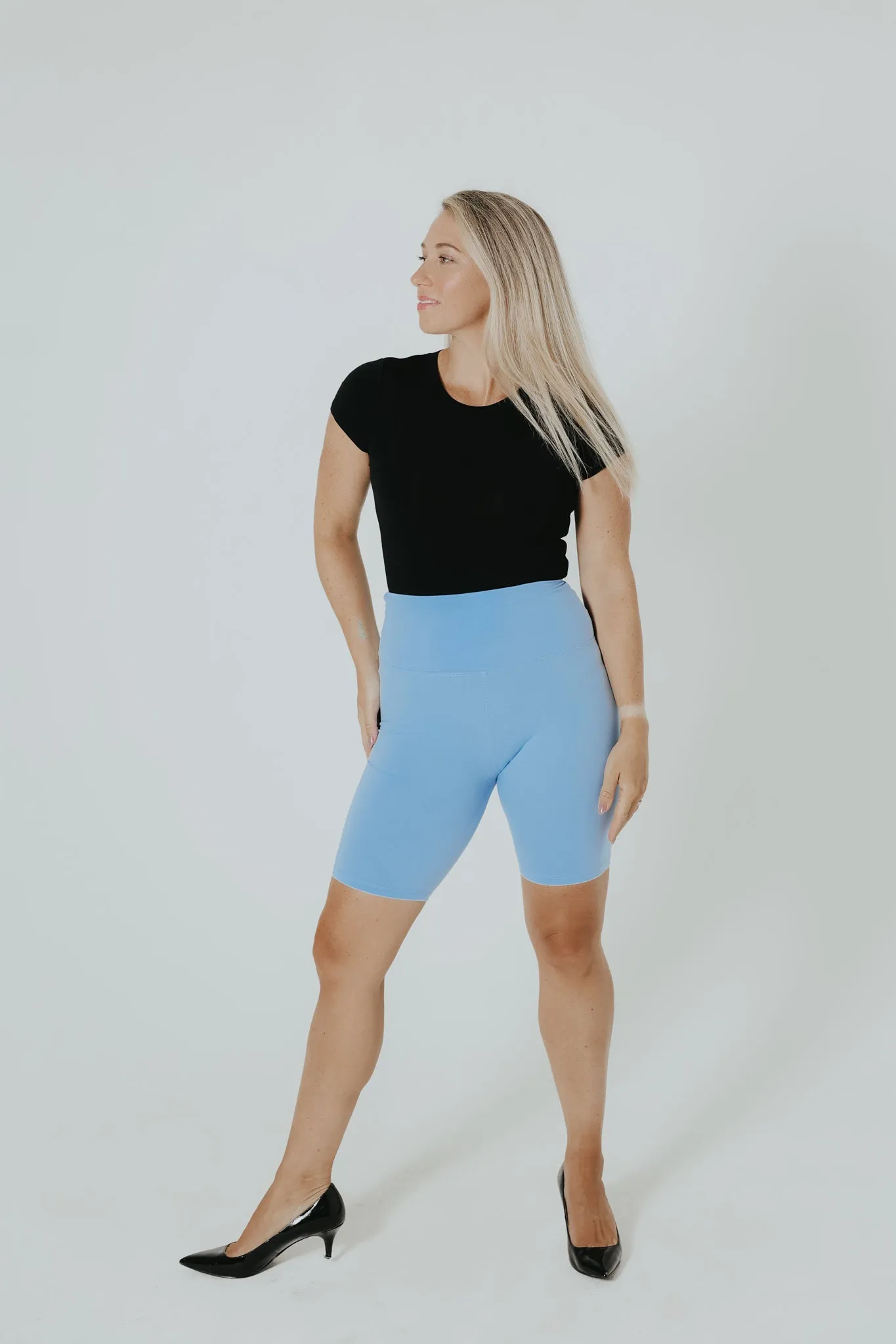 Ann Biker Short- Light Blue