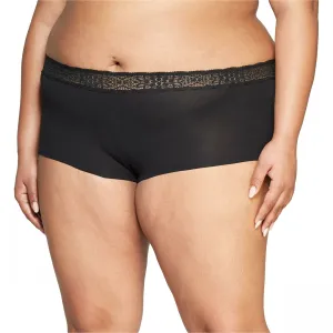 Auden Women's Plus Size Cotton Boyshort with Lace Waistband