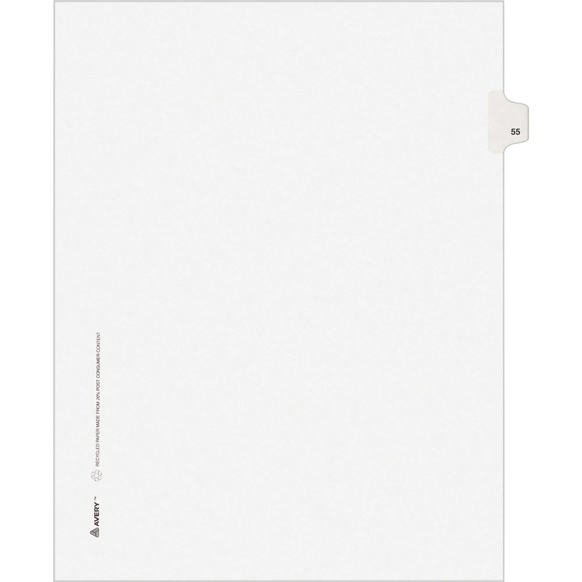 Avery® Individual Legal Dividers Allstate(R) Style, Letter Size, Side Tab #55 (82253)