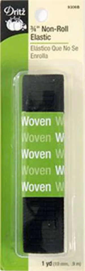 Black Non-Roll Elastic 3/4in x 1yd