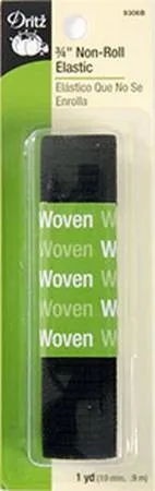 Black Non-Roll Elastic 3/4in x 1yd