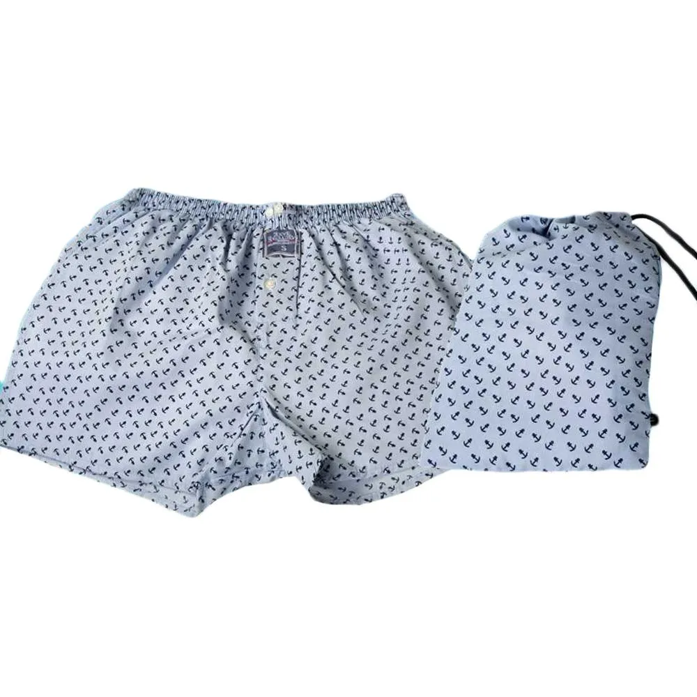 Blue Anchor Mens Boxer Briefs - Cotton Underwear Trunk for Men