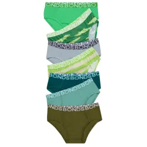 BONDS Kids Underwear Boys Briefs 7 Pack - Sneaky Croc