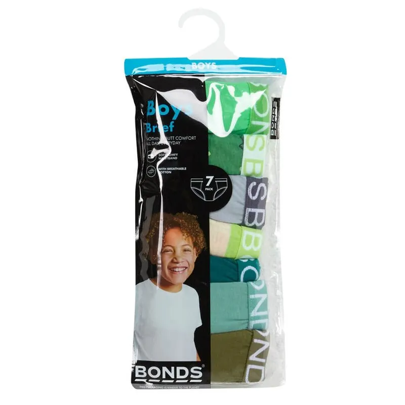 BONDS Kids Underwear Boys Briefs 7 Pack - Sneaky Croc