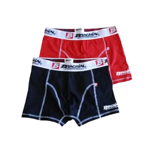 Brachial 2 Pack Boxer Shorts - Red & Black