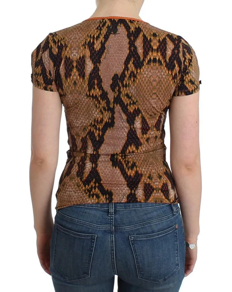 Brown snake printed top