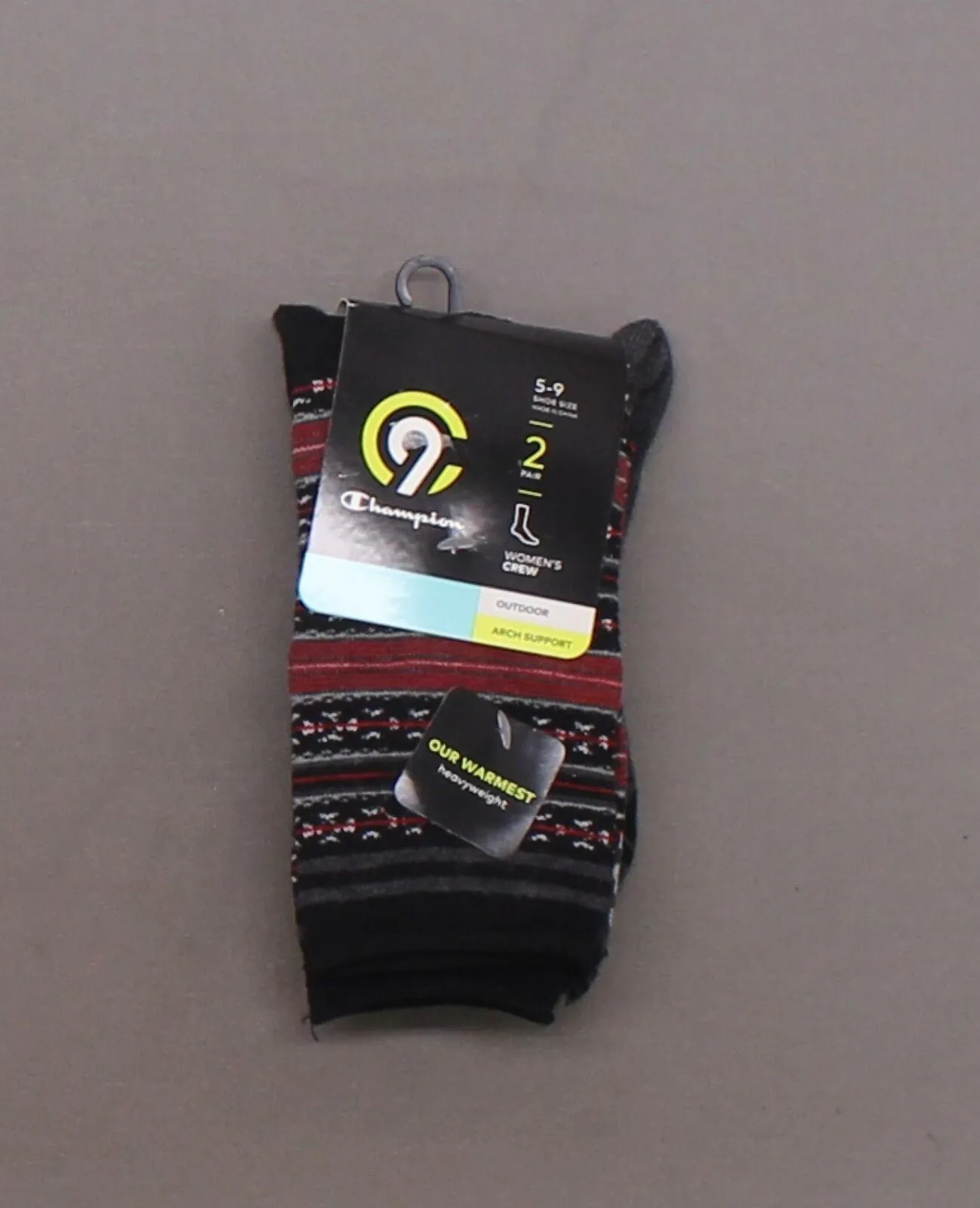 C9 Champion Women's 2 Pairs Full Cushion Fair Isle Crew Casual Socks