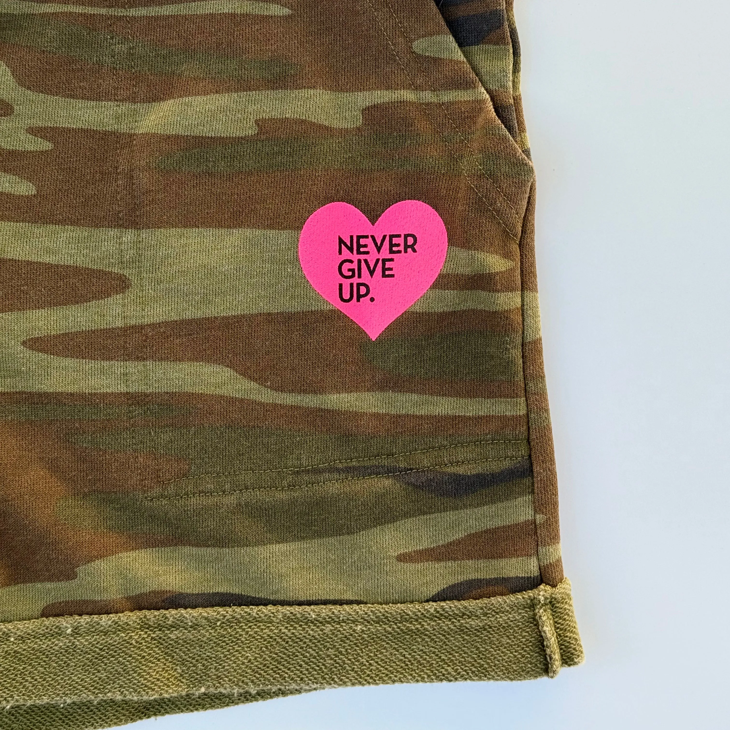 CAMO HEART SHORTS