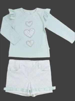 Caramelo kids mint shorts set 08231807