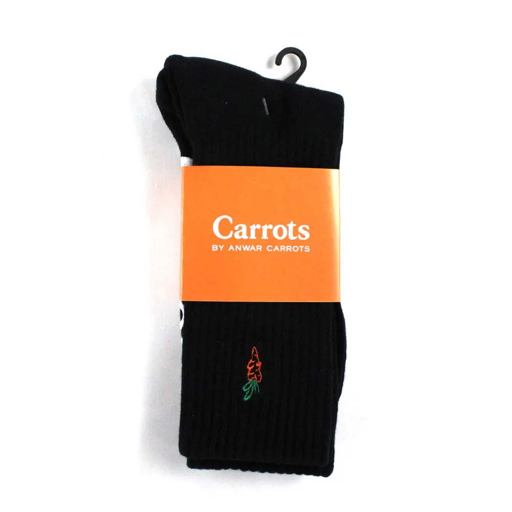 CARROTS X McNAIRY WORD MARK CREW SOCKS (Black)