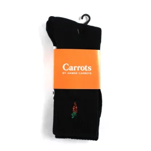CARROTS X McNAIRY WORD MARK CREW SOCKS (Black)