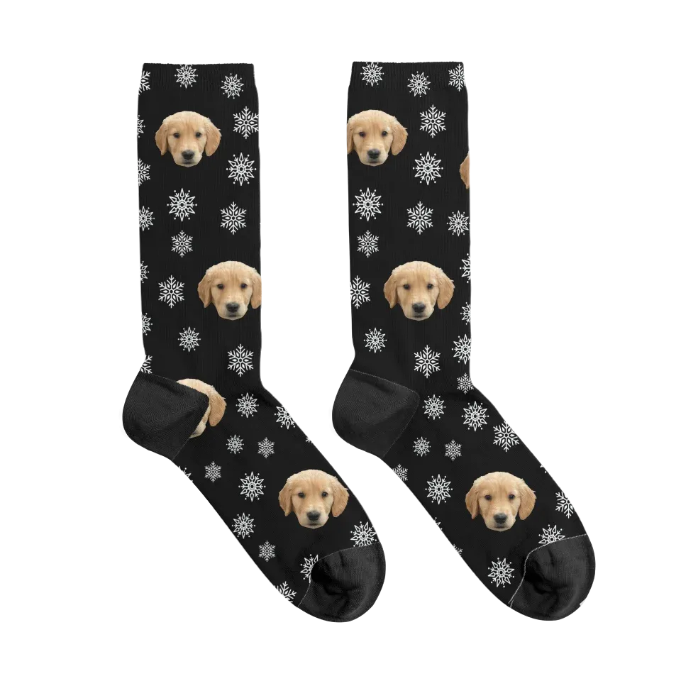 Christmas Snowflakes Pet Face Socks