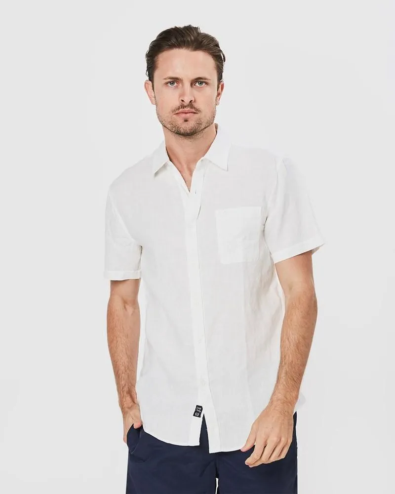 Coast Mens Short Sleeve Linen Shirt - 3 Colours