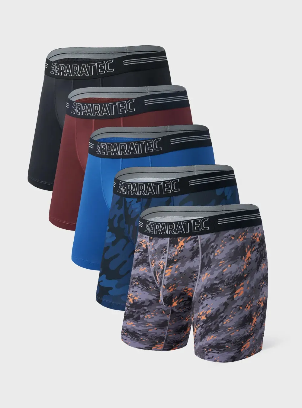 Compression Quick Dry Thick Waistband Boxer Briefs 5 Pack