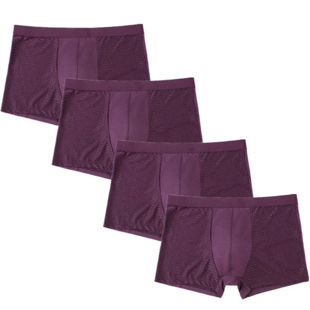 ContiNent 33 4pcs/Lot Men's Panties Male Underpants Man Pack Shorts Boxers Underwear Slip Homme Calzoncillos Bamboo Hole Large Size 5XL6XL7XL