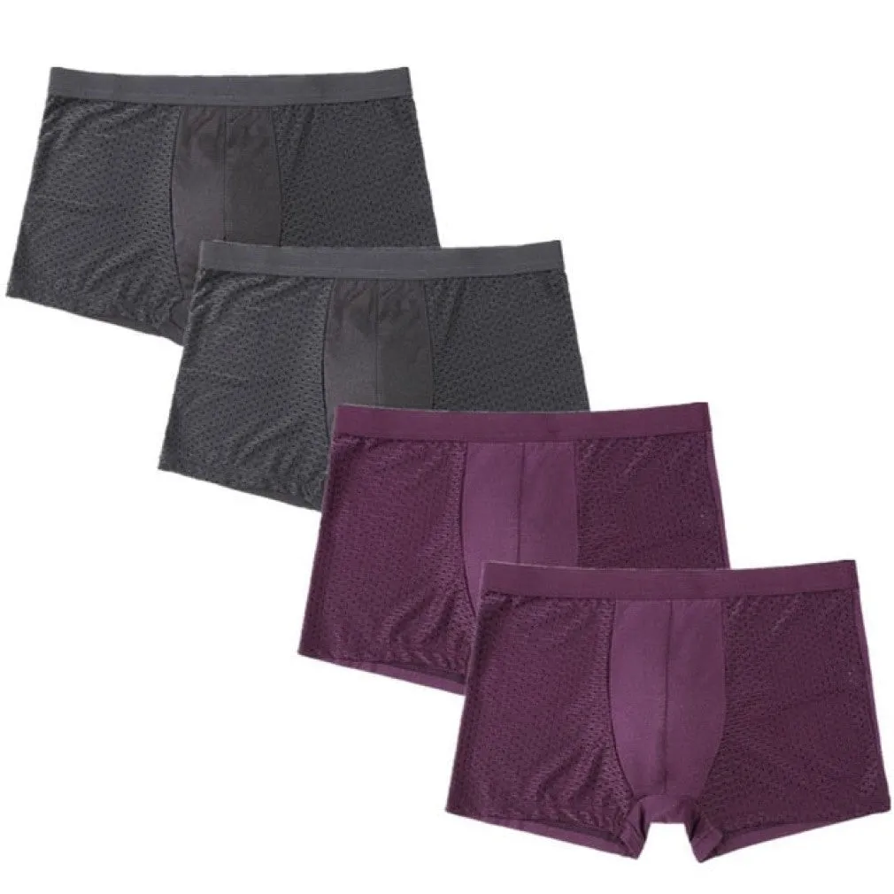 ContiNent 33 4pcs/Lot Men's Panties Male Underpants Man Pack Shorts Boxers Underwear Slip Homme Calzoncillos Bamboo Hole Large Size 5XL6XL7XL