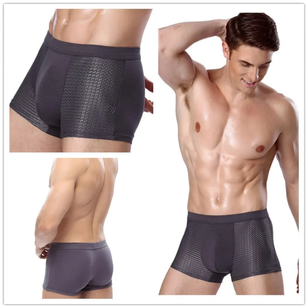ContiNent 33 4pcs/Lot Men's Panties Male Underpants Man Pack Shorts Boxers Underwear Slip Homme Calzoncillos Bamboo Hole Large Size 5XL6XL7XL