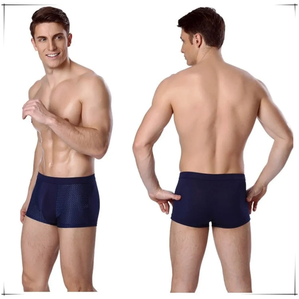 ContiNent 33 4pcs/Lot Men's Panties Male Underpants Man Pack Shorts Boxers Underwear Slip Homme Calzoncillos Bamboo Hole Large Size 5XL6XL7XL