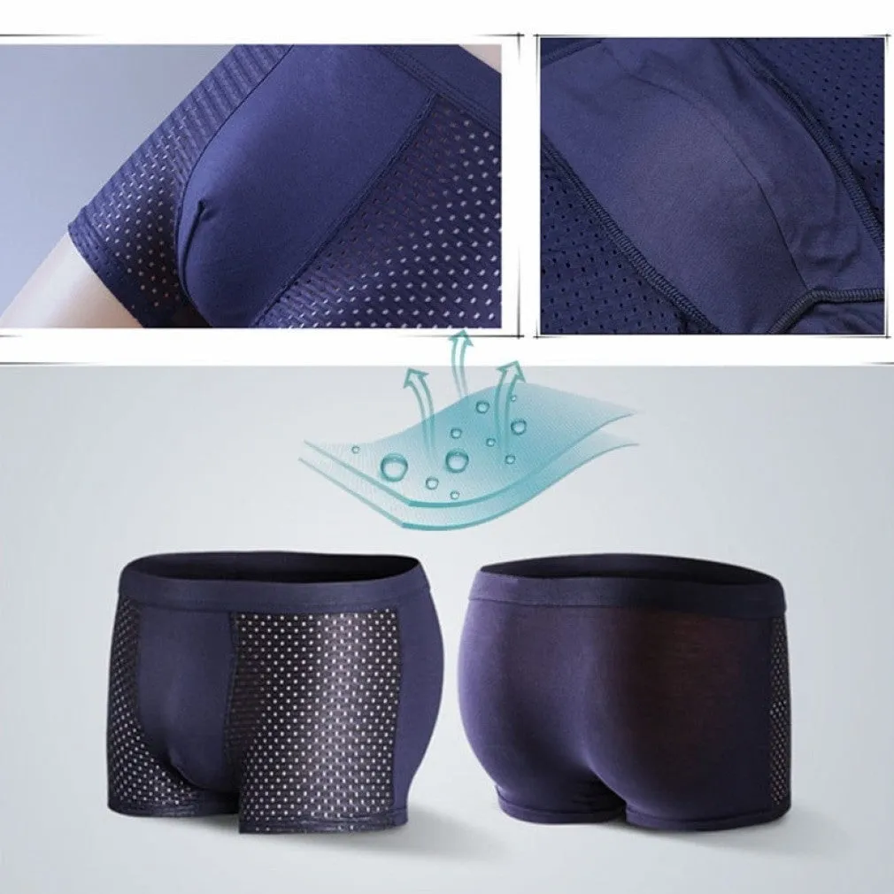 ContiNent 33 4pcs/Lot Men's Panties Male Underpants Man Pack Shorts Boxers Underwear Slip Homme Calzoncillos Bamboo Hole Large Size 5XL6XL7XL