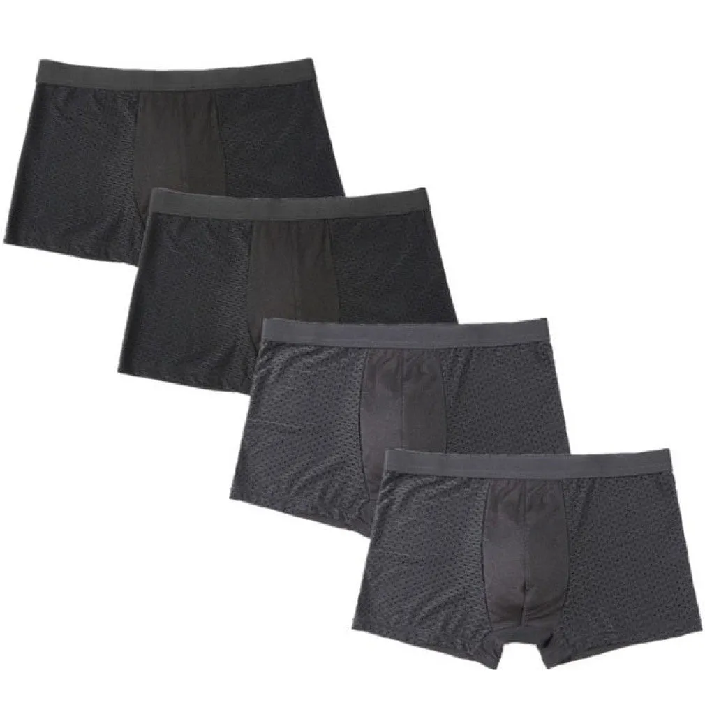 ContiNent 33 4pcs/Lot Men's Panties Male Underpants Man Pack Shorts Boxers Underwear Slip Homme Calzoncillos Bamboo Hole Large Size 5XL6XL7XL