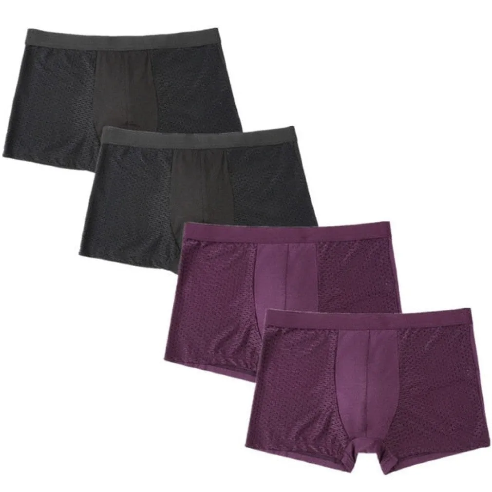 ContiNent 33 4pcs/Lot Men's Panties Male Underpants Man Pack Shorts Boxers Underwear Slip Homme Calzoncillos Bamboo Hole Large Size 5XL6XL7XL
