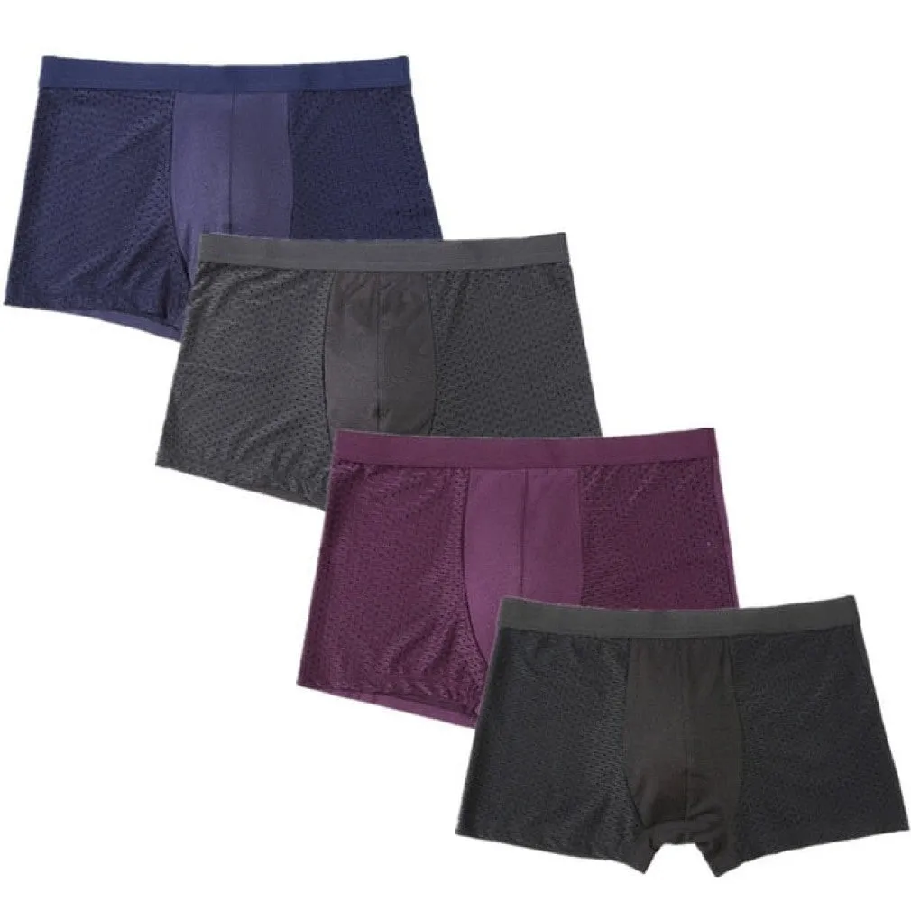 ContiNent 33 4pcs/Lot Men's Panties Male Underpants Man Pack Shorts Boxers Underwear Slip Homme Calzoncillos Bamboo Hole Large Size 5XL6XL7XL