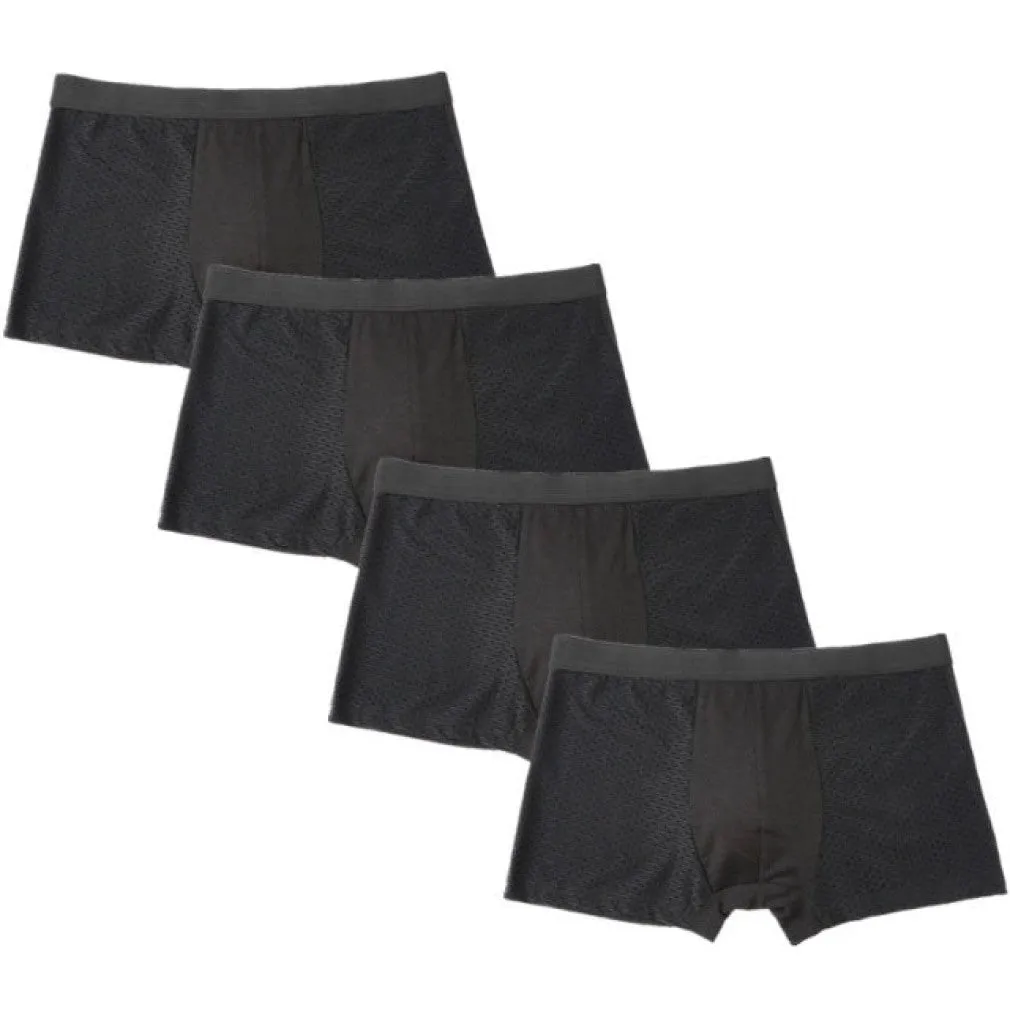 ContiNent 33 4pcs/Lot Men's Panties Male Underpants Man Pack Shorts Boxers Underwear Slip Homme Calzoncillos Bamboo Hole Large Size 5XL6XL7XL