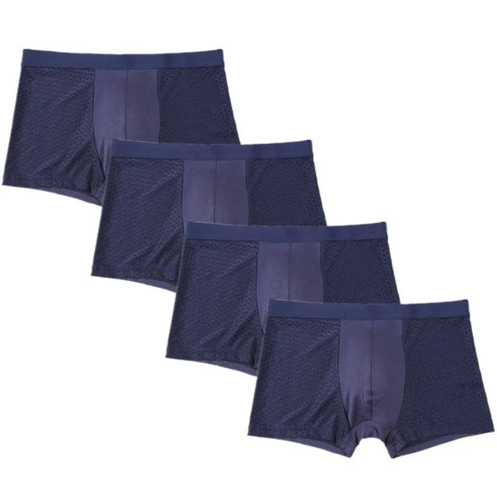 ContiNent 33 4pcs/Lot Men's Panties Male Underpants Man Pack Shorts Boxers Underwear Slip Homme Calzoncillos Bamboo Hole Large Size 5XL6XL7XL