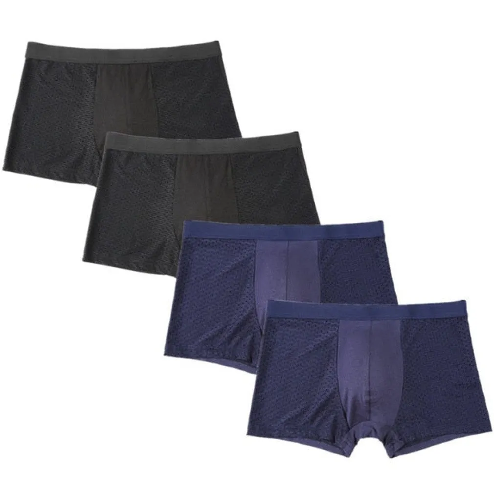 ContiNent 33 4pcs/Lot Men's Panties Male Underpants Man Pack Shorts Boxers Underwear Slip Homme Calzoncillos Bamboo Hole Large Size 5XL6XL7XL