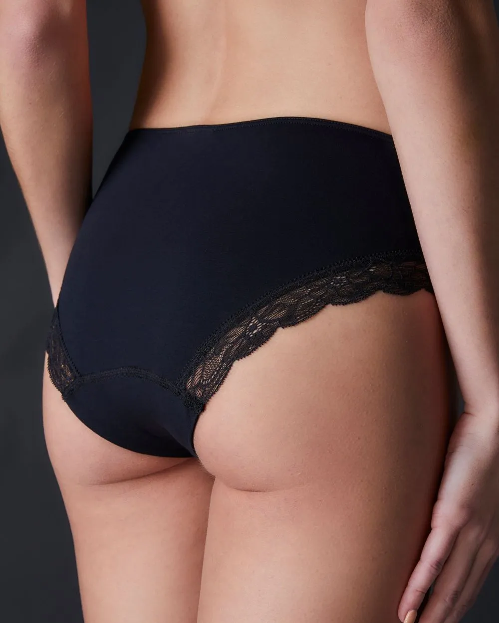 Cotton Lace Hi Cut Brief
