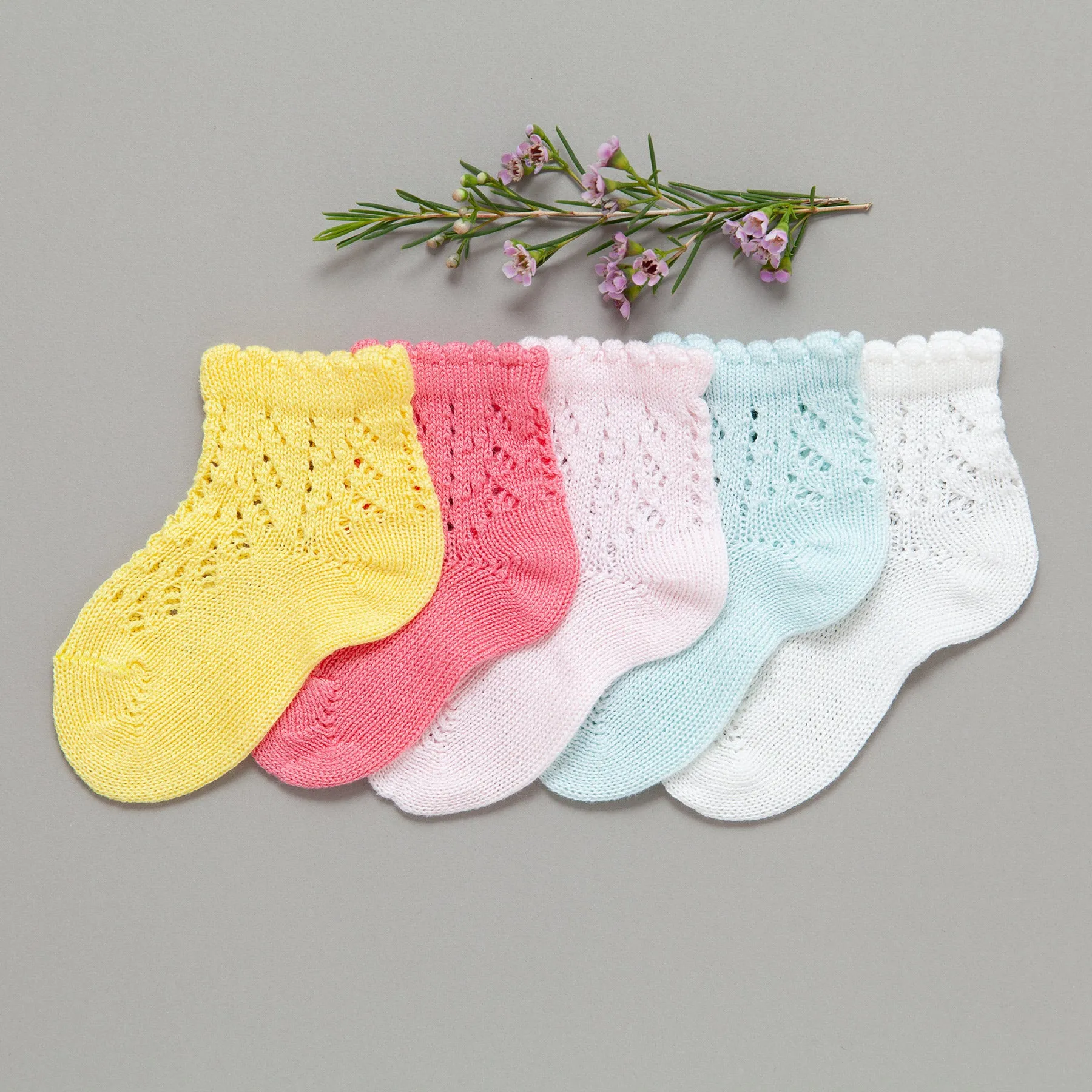 Crochet Ankle Socks, Sherbet