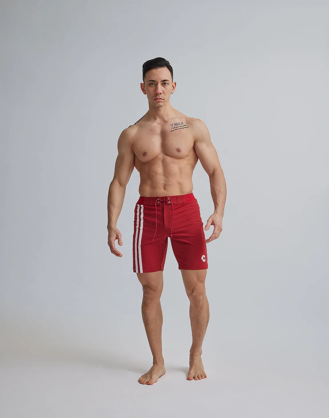 CRONOS 2LINE BOARD SHORTS【D.RED】