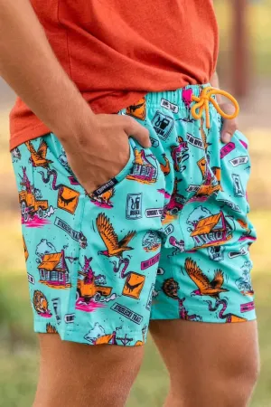 Crowbar Mens Andy Board Shorts Happy Days